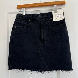 Abercrombie High Rise Denim Mini Skirt in Black